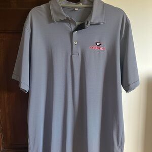 Georgia Bulldogs Peter Millar Black and White Stripe Polo